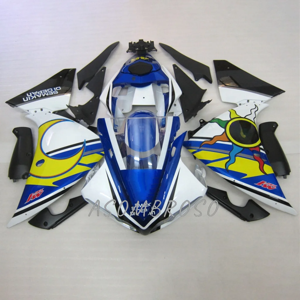 New ABS ZXMT Body For YAMAHA YZF R1 2009 2010 2011 2012 YZFR1 09-12 YZF 1000 Blue white yellow Shark Motorcycle Fairing Kit