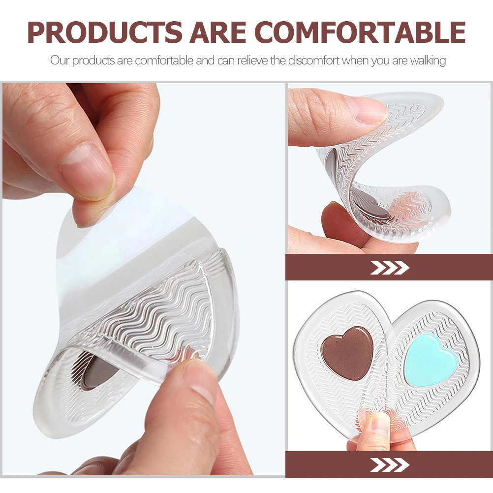 

3Pairs Forefoot Pads Premium Self-Adhesive Cushions for High Heel Pain Relief Women Foot Inserts Comfortable Shoe Pads