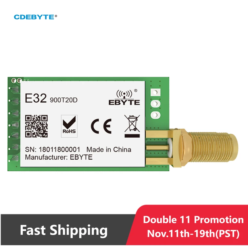 CDEBYTE E32-T Lora Module 170/230/868915MHz IoT 20/30/33/37dBm Wireless Transceiver Module UART Transmitter and Receiver