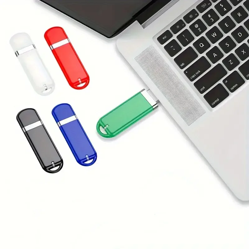 無料カスタムカラープリントロゴ カラフルプラスチック製 赤色LEDライト USB2.0フラッシュドライブ 4GB 8GB 16GB 32GB 64GB 128GB メモリースティック