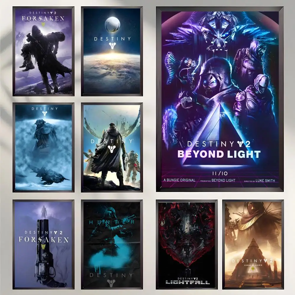 Póster autoadhesivo del juego Destiny 2, pegatina de papel impermeable, decoración de pared para cafetería, Bar, habitación