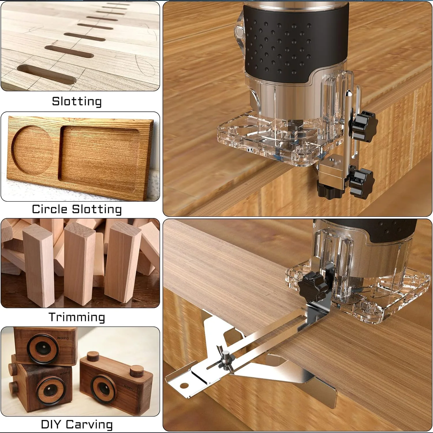 800W 30000 U/min Holzfräsmaschine Holzbearbeitungs-Elektrotrimmer 1/4 Zoll Holzschnitz- und Fräswerkzeuge Carenter Power Drinking – Detail 7