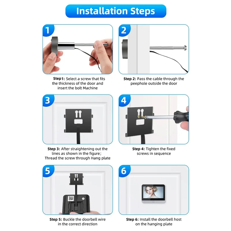 B92B-Digital Night Vision Cat Eye Doorbell - Tuya Wifi Smart Monitoring For Your Home