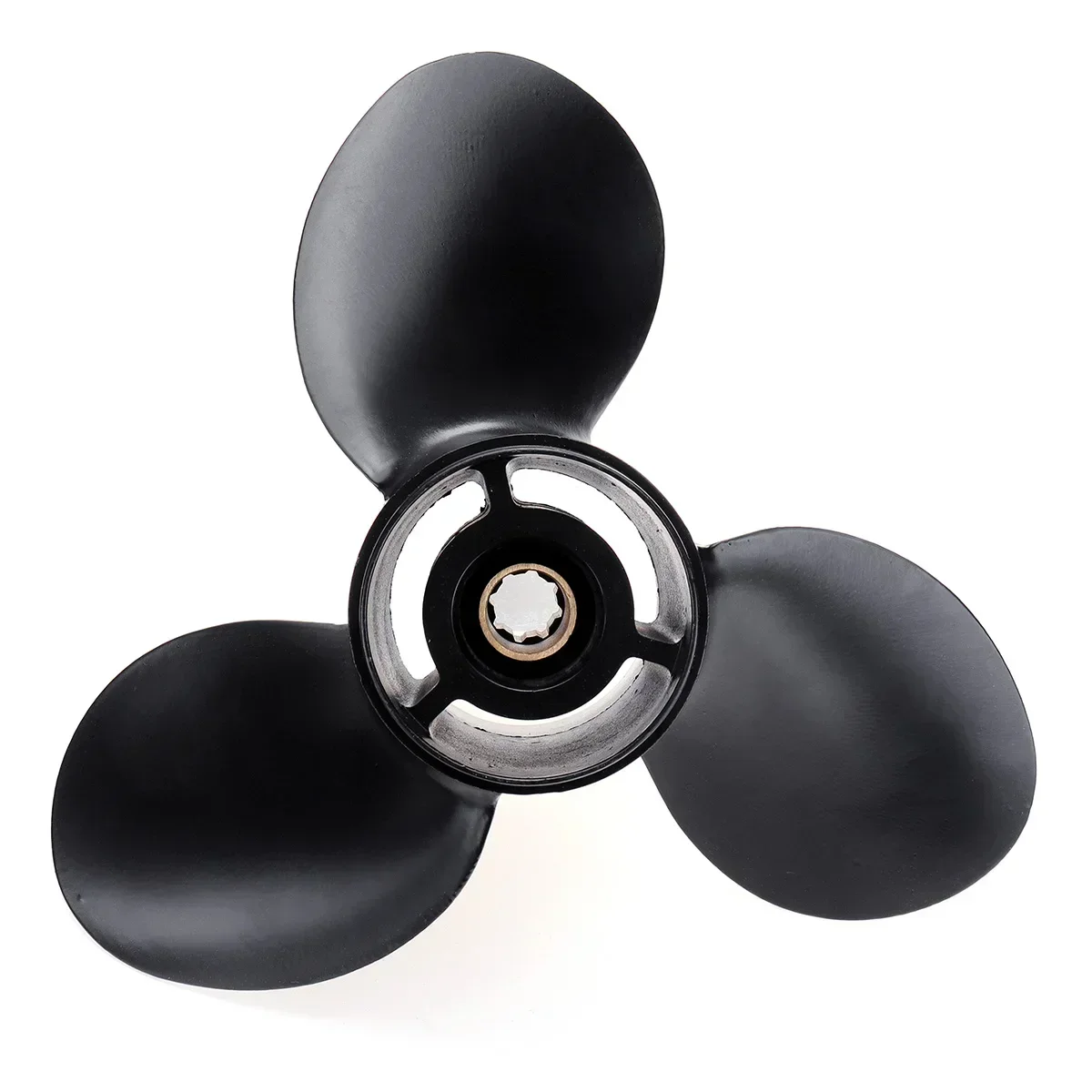 For Mercury 6-15HP 9 x 8 Boat Outboard Propeller 48-828154A12 Marine Aluminum Alloy 8 Spline Tooth 3 Blades Standard Rotation