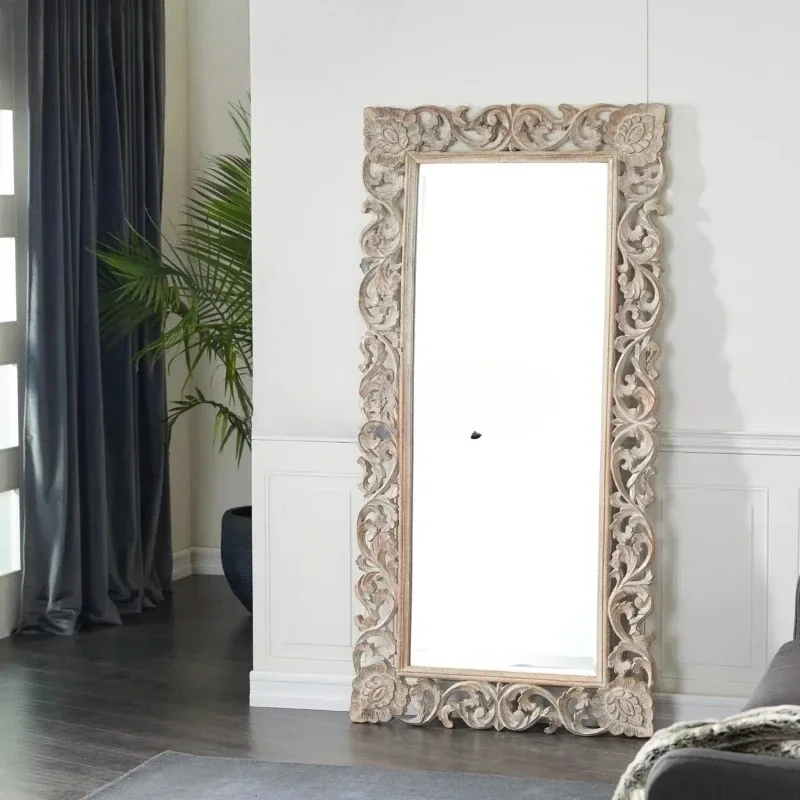 

B full-length mirror retro home carving, floor-to-ceiling mirror luxury, fitting mirror
