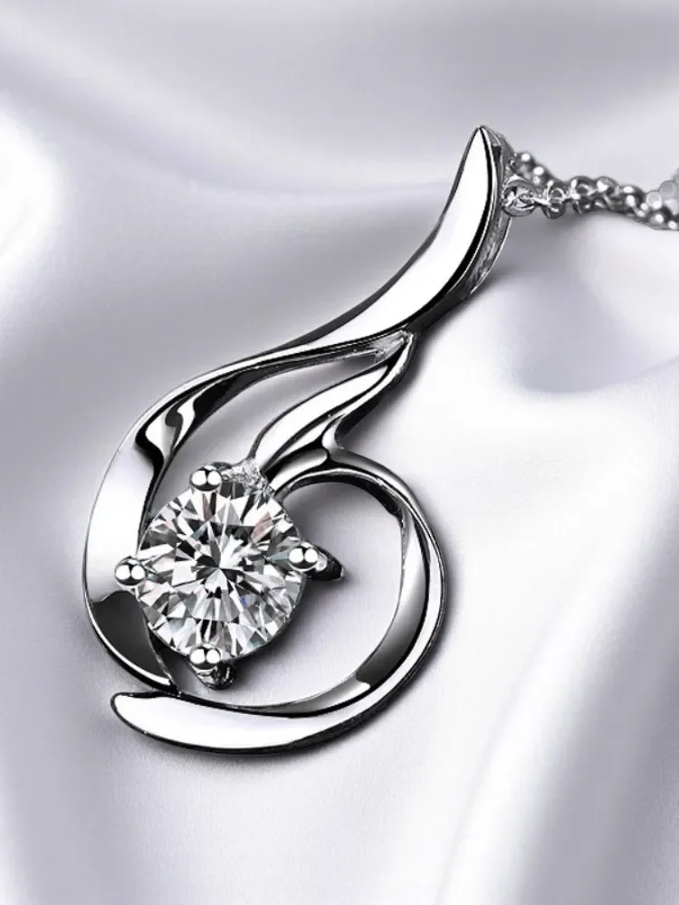 

Moissanite Sterling 925 Silver Certified Swan Necklace Simulation Drill Pendant Necklace Jewelry Suitable for Women