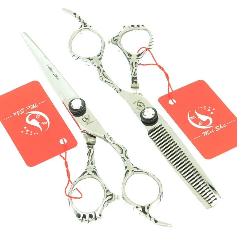6 بوصة صالون مقص عر اليابان 440C الصلب الحلاق المهنية تصفيف الشعر مقصات القطع ترقق كليبرز الجمال أداة A0073A #2
