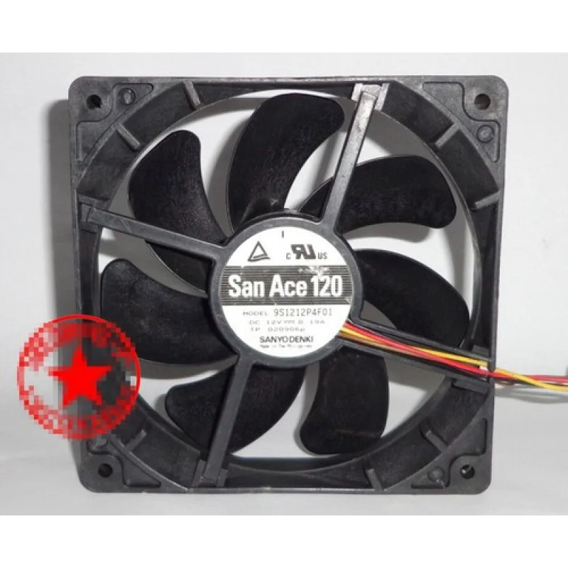 

C 1pcs for Sanyo 9S1212P4F01 san ace 120 12CM 12V 0.19A 4-wire 12 cm fan