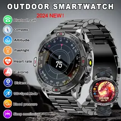 2024 New Rugged Military Smart Watch Compass Bluetooth Call Waterproof Heart rate AMOLED HD Screen Outdoor SmartWatch For Xiaomi