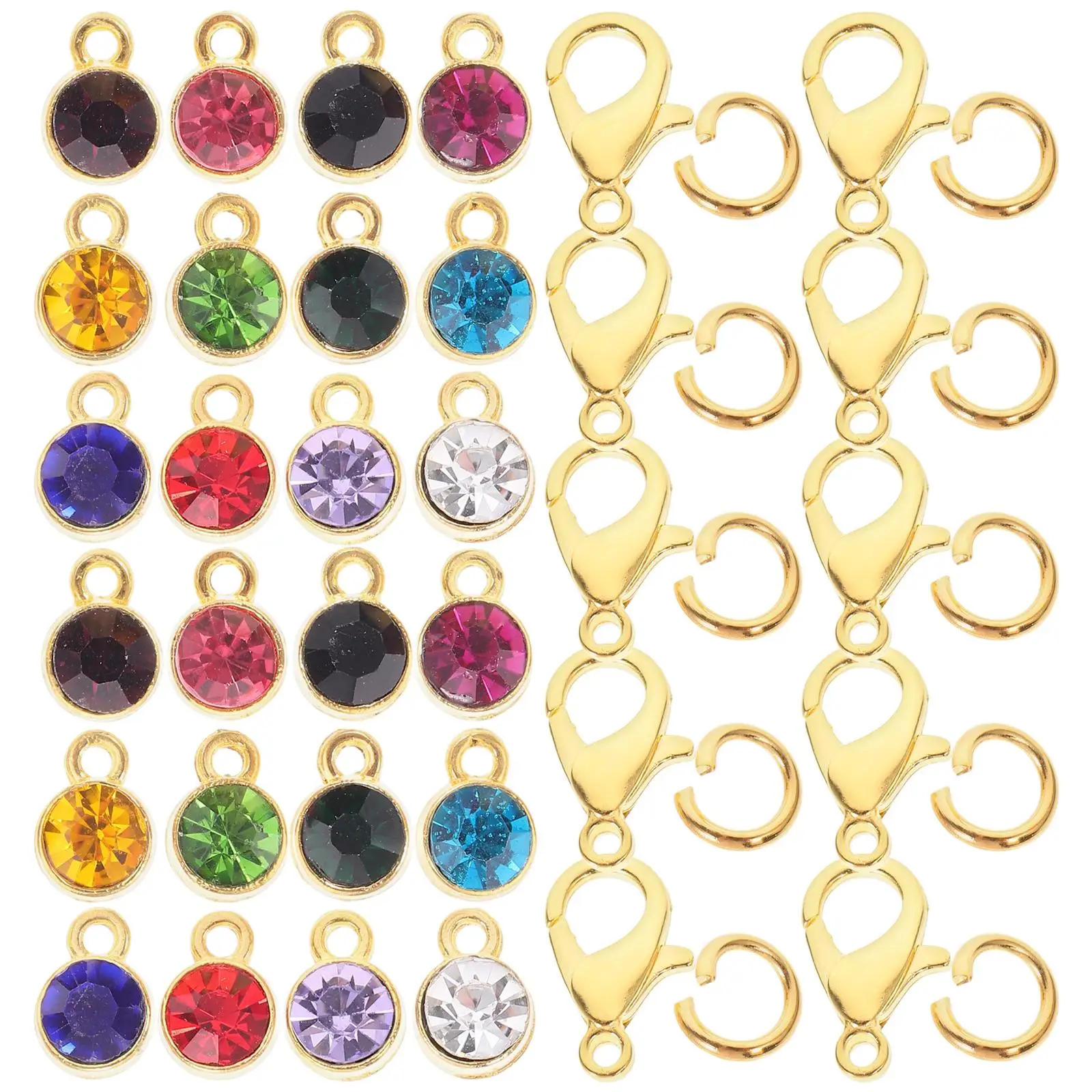 

180pcs Birthstone Pendant 12 Month Gemstone Charms Handmade Jewelry Accessories Bracelet Hanging Findings Alloy Lightweight