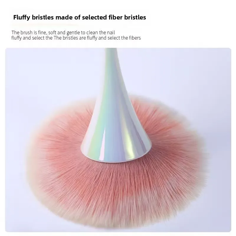 Pędzel do zdobienia paznokci, pędzel do usuwania pyłu, profesjonalne pędzle do makijażu paznokci, pędzle z długą rączką, super puszyste narzędzia do usuwania pyłu do manicure
