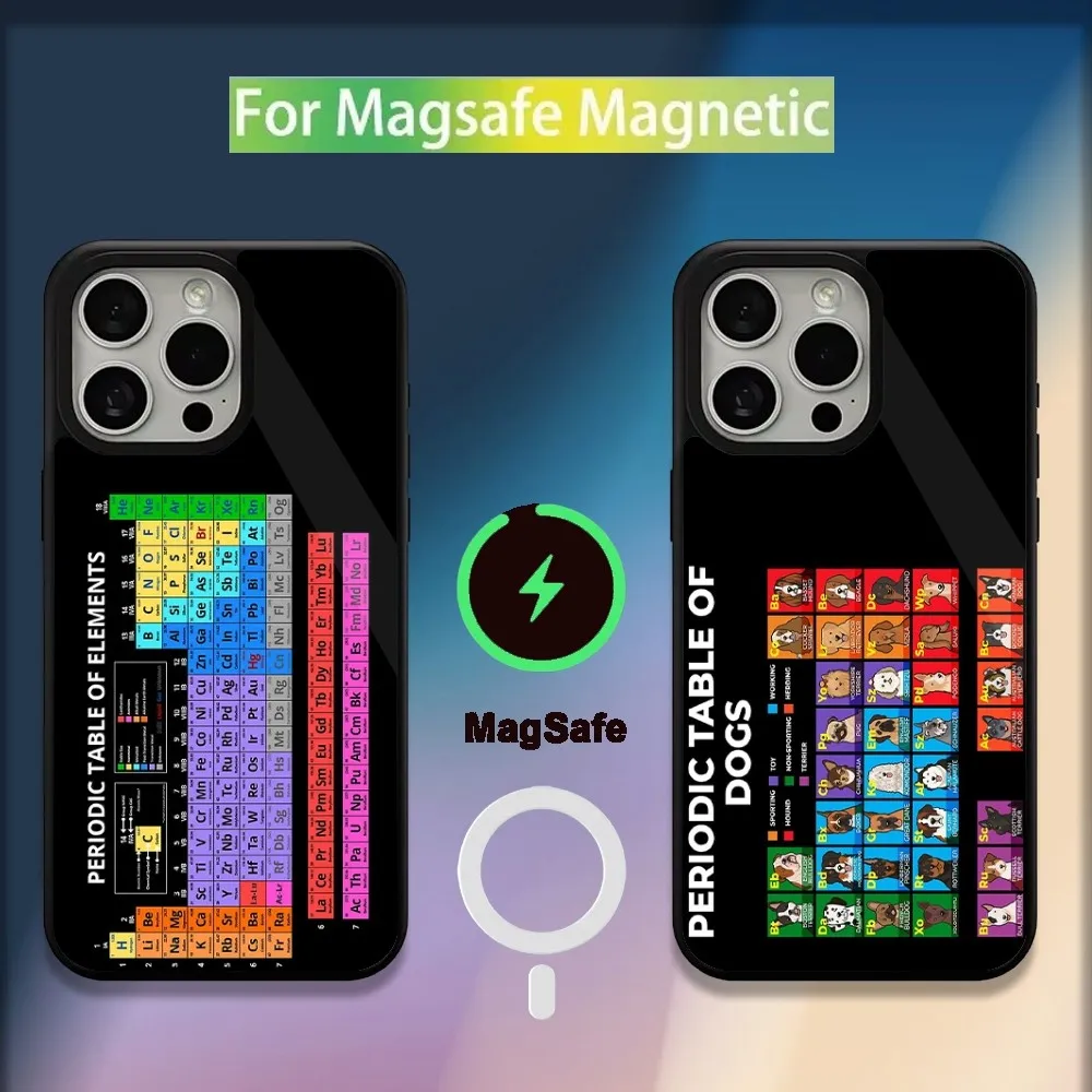

Periodic Table Of Elements Phone Case For iPhone 16,15,14,13,12,11,Plus,Pro,Max,Mini Magsafe Magnetic Wireless Charging