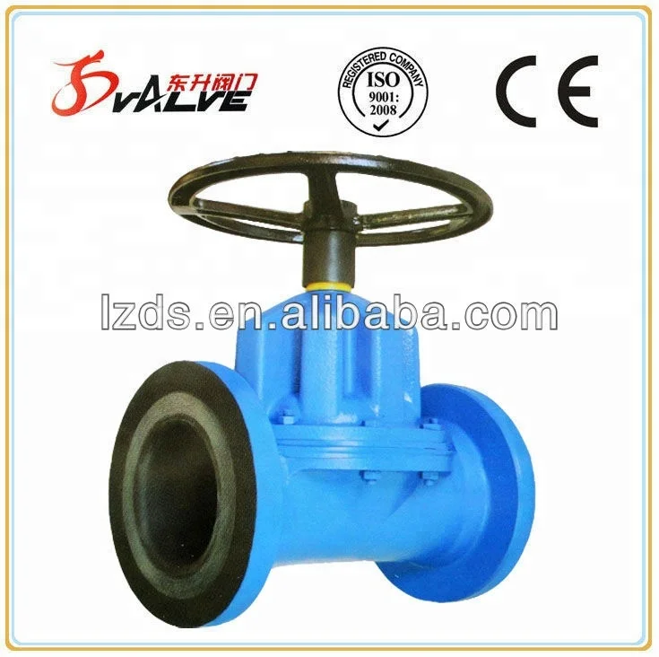 Manual Saunders Straight Through Diaphragm Valve PN16 For Slurry