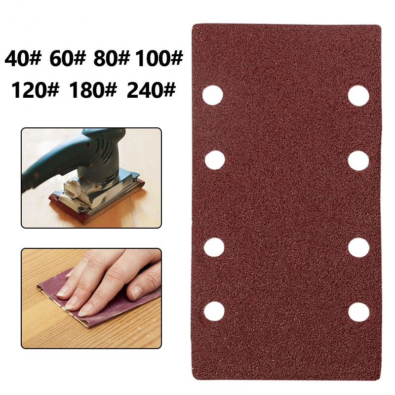 10PCS 93x185mm Square Sandpaper Grit Flocking Sand Paper Special Shaped Disc Abrasive Stone Glass Grinder For Wood Polish Tools