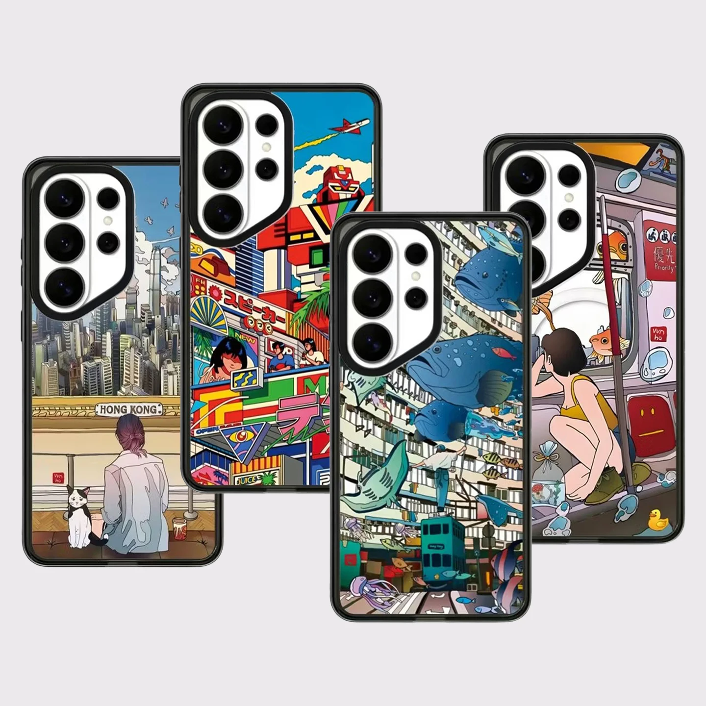 City Fantasy Pattern Acrylic Case for Samsung Galaxy S26 S25 S24 S23 Ultra S26U S24+ S25+ S26 Plus Protective Case