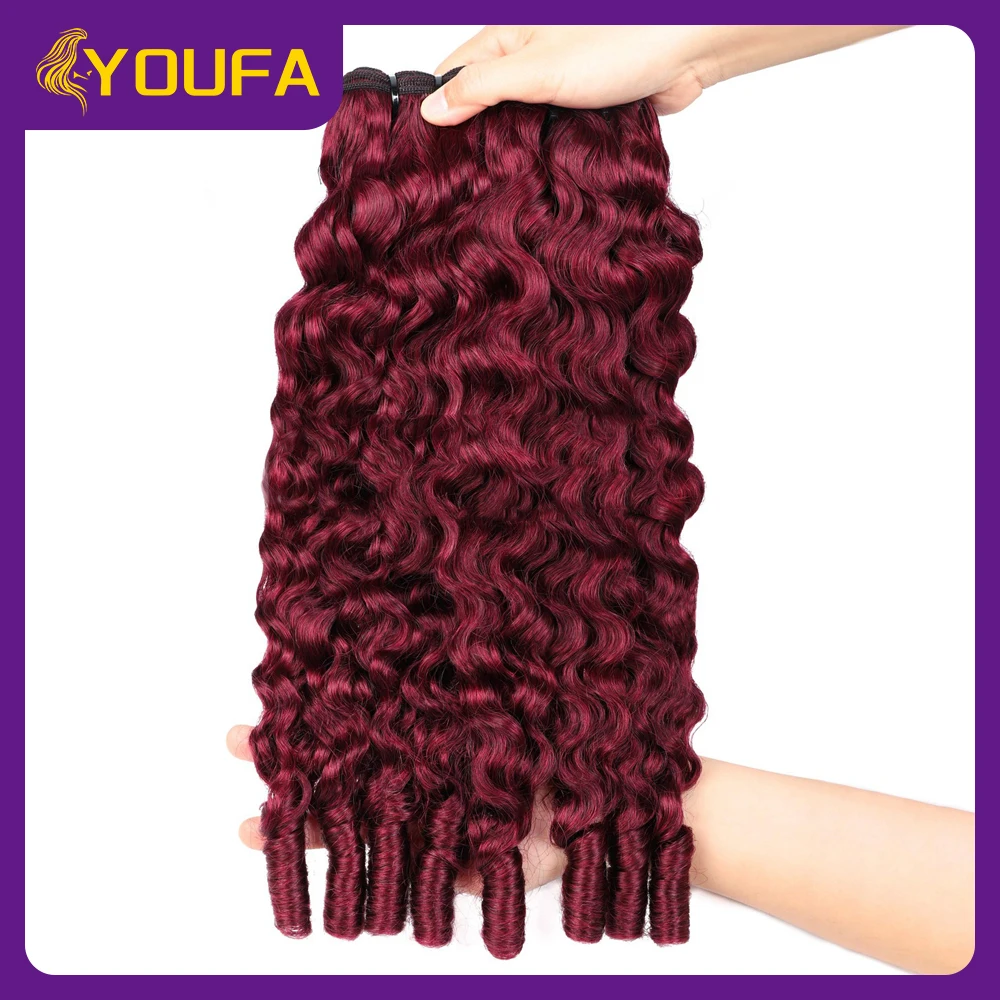 Extensiones de cabello humano rizado birmano Borgoña, 100g, cabello humano brasileño Remy tejido, vino, rojo, marrón, Rubio, mechones de cabello rizado birmano