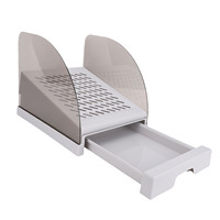 Cat Litter Box Ramp with Drawer Baffles Plastic Adjustable Height Anti Slip Elevated Litter Box Step Stool for Home