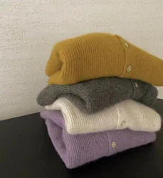 100% Pure Cashmere Knitted Cardigan for Women Fashionable High-End Autumn Winter Sweater Popular New High Quality