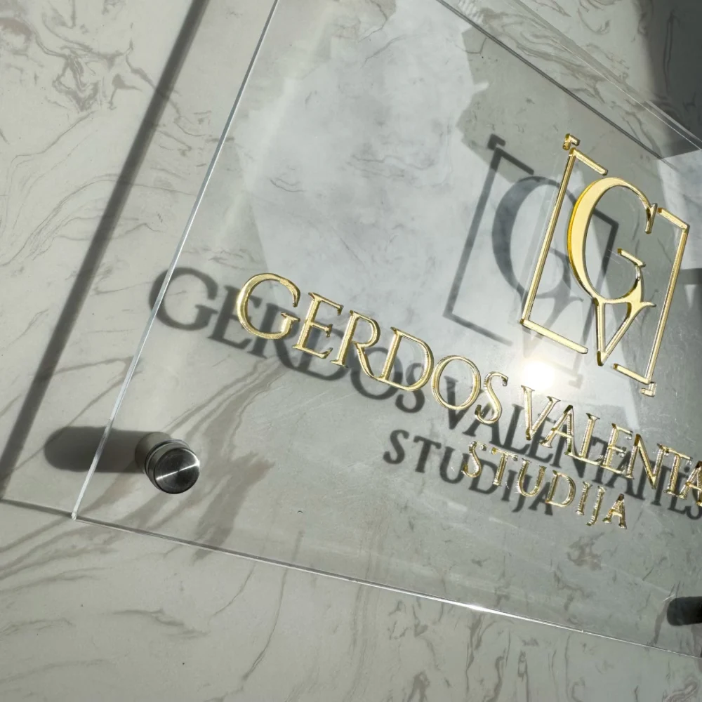 Modern Acrylic 3D Business Signboard Tranparent Plate with Customize Laser Cutting Logo Letter For Company Shop Store Hotel Bar