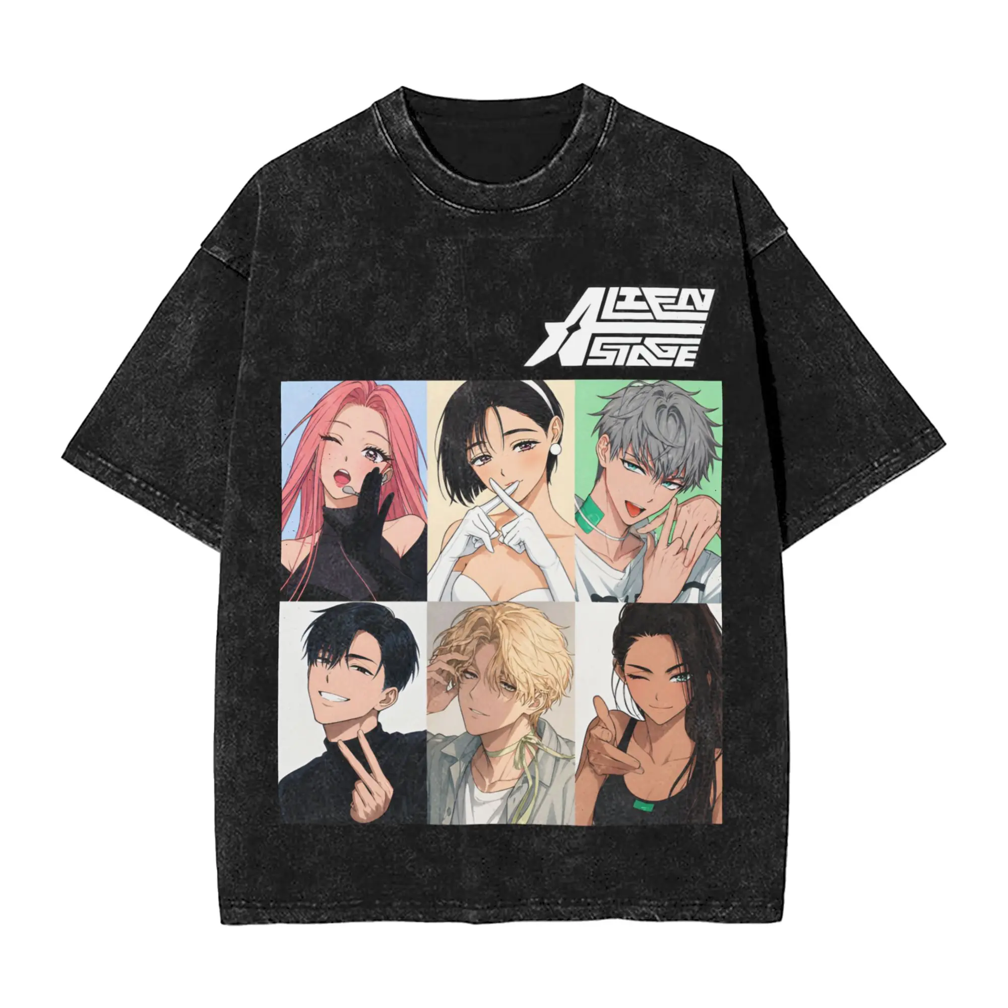 Harajuku Washed Shirt Alien Stage Sua Mizi Ivan Till Merch Vintage T Shirt Harajuku  Streetwear Cotton Graphic Tops Tees