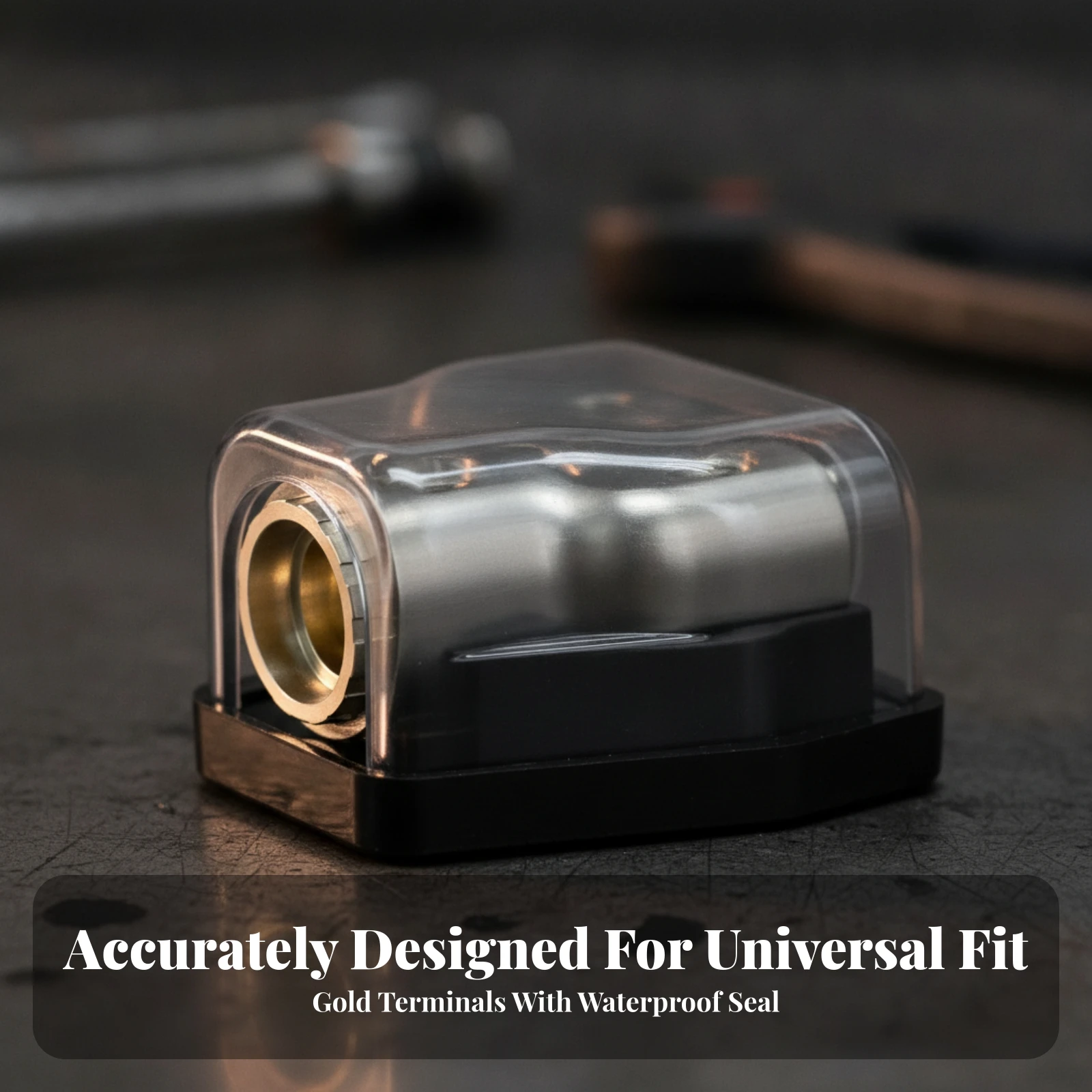 Power Distribution Block with Cover 12V Car Audio Power Block Hardware Gold-Plated