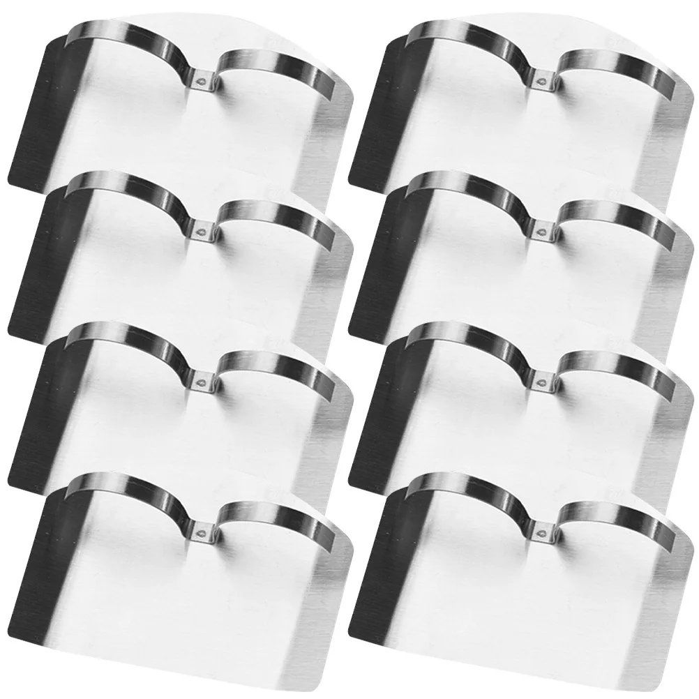 

8 Pcs Hand Guard Set Safety Protector Cut down Accurate Finger Stainless Steel Tips Knuckle for Cutting Vegetables