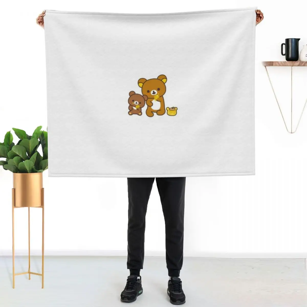 Rilakkuma Bear Throw Blanket Stylish Couch Blanket for Home Living Room