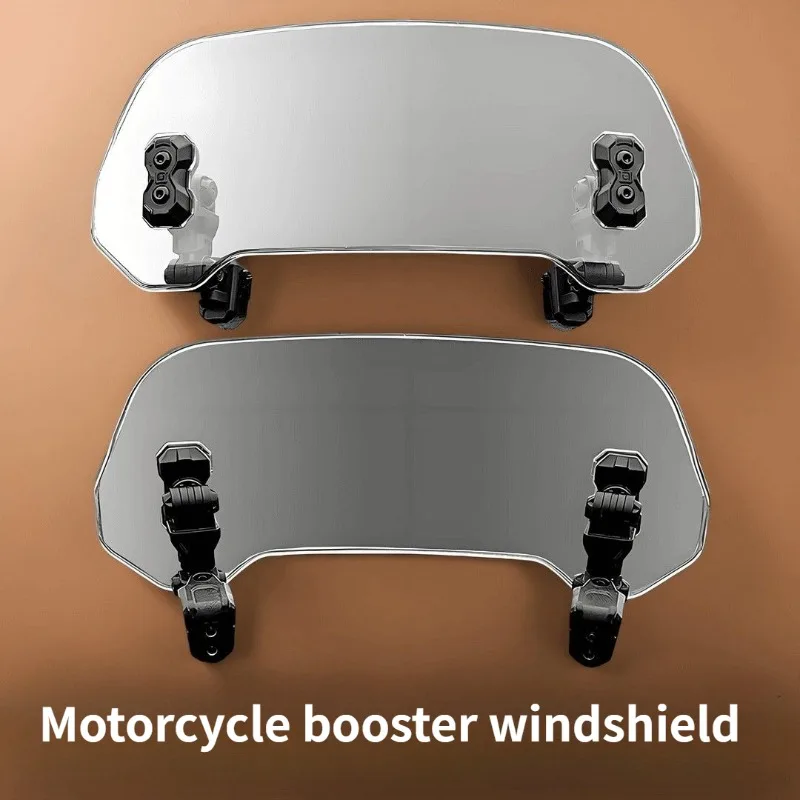 Universal Motorcycle Windshield Extension Adjustable Spoiler Clamp-On Windscreen Deflector Suitable For All Motorcycle Models