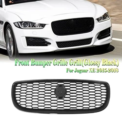 Front Grille Racing Grill For Jaguar XE 2015 2016 2017 2018-2020 Carbon Fiber Look/Gloss/Matte Black Upper Bumper Hood Mesh Grid