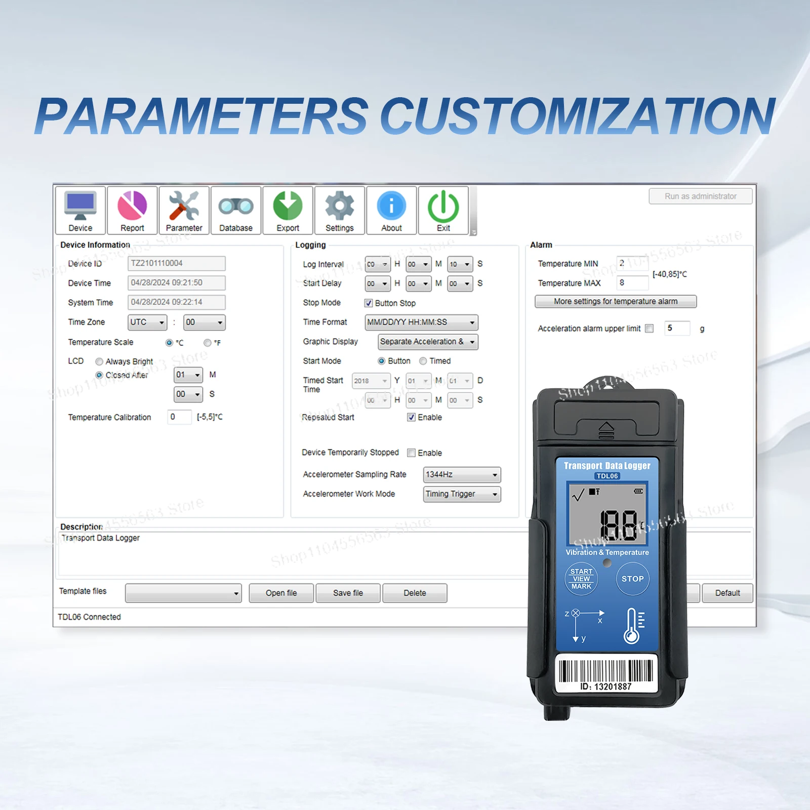 ​ ​ TDL06 Dreiachsiger Vibrations- und Stoßdatenlogger – Überwachen Sie den Transportbedingungen für empfindliche Waren ​