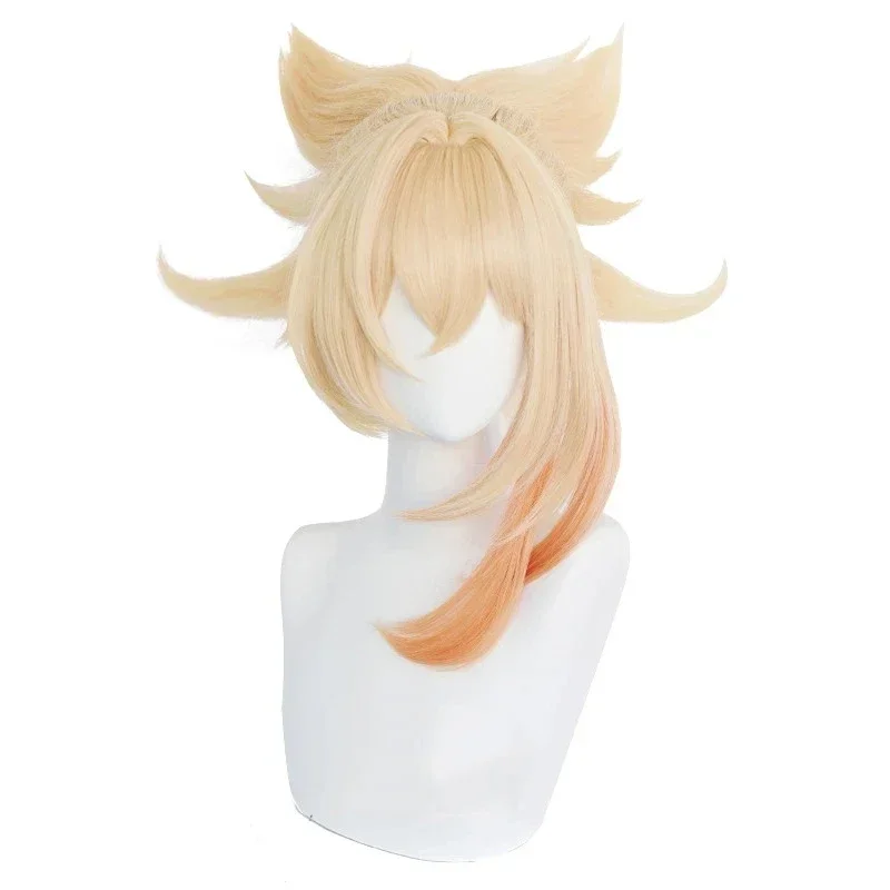 Yoimiya Ponytail Wig Cosplay Costume Heat Resistance Synthetic Hair Game Genshin Impact Women Carnival Party Role Play Wigs