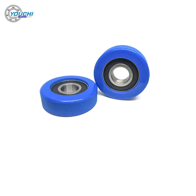 2pcs 20x65x20 PU Coated Roller PU620465-20 65mm Diameter 20mm Bore Polyurethane Formed Bearing 20*65*20 Plastic Pulley Wheel