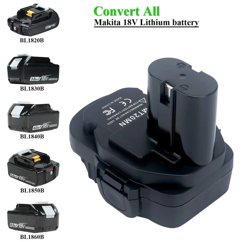 Imagem -03 - Adaptador de Bateria Mt20mn para Makita 18v Li-ion Battery Converter Bateria Ni-cd Nicad e Nimh Tool Bl1830 Bl1860