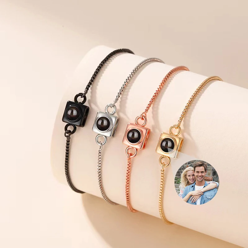 Personalized Bracelet with Picture Custom Photo Projection Bracelet Square Picture Bracelet Personalized Photo Memorial Bracelet