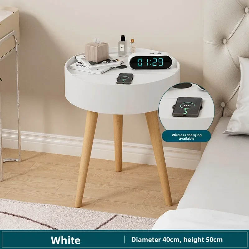 Multi-functional Nordic small round table coffee table sofa side balcony bedroom simple round small coffee table Durable