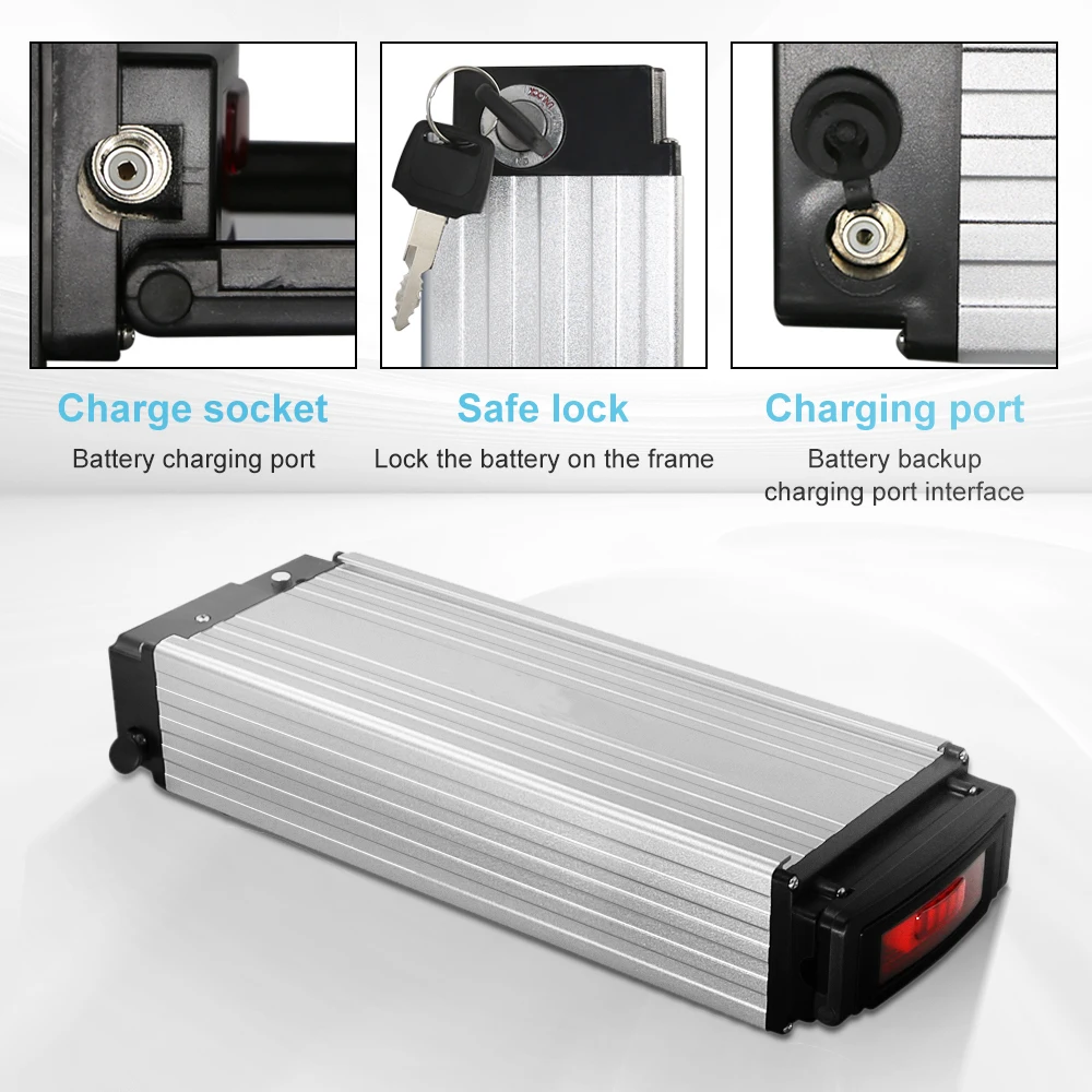 Ebike Rear Rack Battery Pack 36V 48V 10.4Ah 20Ah For Wondervelo Hapex City Line F1 F2 M1 Ebike Electric Bicycle Scooter