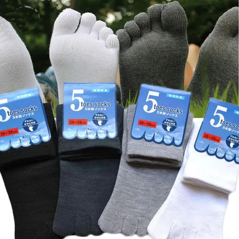 

1/5pairs Men Five Finger Short Socks Cotton Candy Color Fashions Business Casual Breathable Happy Socks with Toes Socks 38-44