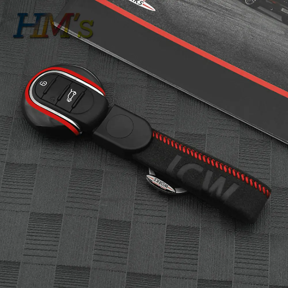 For MINI Cooper Key Case Car Cover F54 F55 F56 F60 One D S KeyChain Union Jack Bulldog JCW Protecter Car Styling Accessories