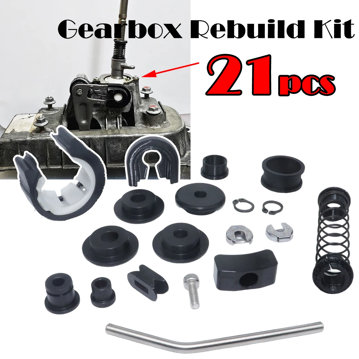 

21pcs Complete Set Upgrade Bushing MT Gearbox Rebuild Kit Shifter Lever Adjuster Transmission For VW Golf MK4 2000 2001 2002