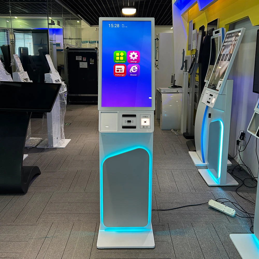 27 inch self service kiosk kiosk touch screen cash payment kiosk card payment terminals floor standing information self ordering