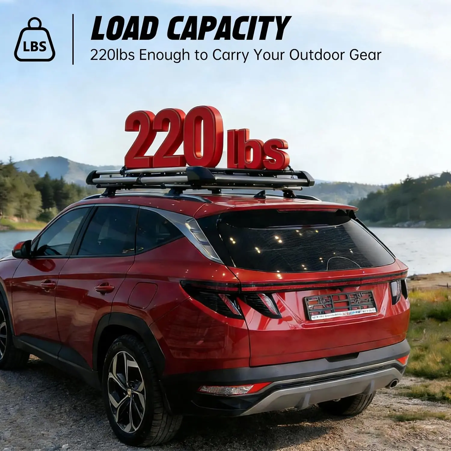 Heavy-Duty Aluminum Roof Rack Cross Bars with Locks, Fits 2016-2021 Compatible SUV Models, Secure Locking Crossbars