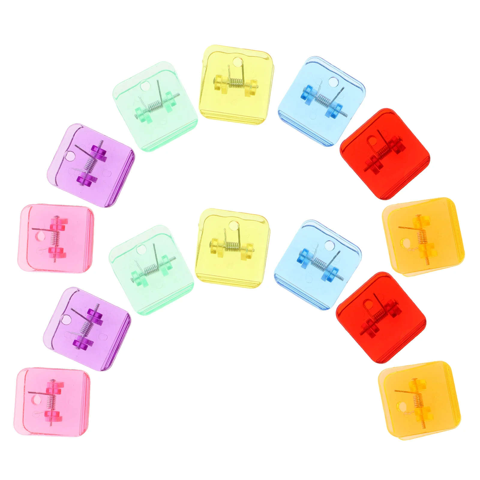 14 Pcs Transparent Folder Binder Clips Trumpet Stationery Journal Photo Paper Portable Work