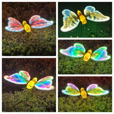 LED Multi-Color Dynamic Butterfly Theme Park Lights IP65 Rated Dimmable Holiday Decoration Festivals Outdoor Christmas