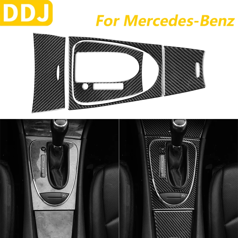 

Для Mercedes-Benz E-Class W211 2003-2009 углеродное волокно, держатель для чашки переключения передач, панель для хранения, набор накладок, автомобильные аксессуары, наклейка