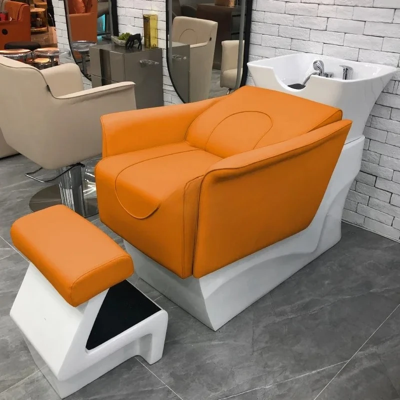 

Стул для шампуня для парикмахерской, высококачественная косметическая керамическая раковина, шампунь, новая простая лежачая полусмывная кровать