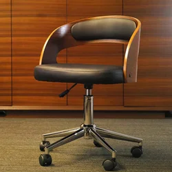 Silla de oficina para ordenador, silla giratoria de ocio, sillón de escritorio de madera maciza, silla elevadora para el hogar, asiento de escritorio ergonómico, silla de oficina