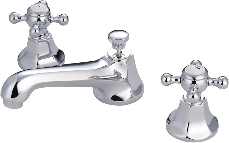 KS4461BX Metropolitan Widespread Lavatory Faucet with Metal Cross Handle, Polished Chrome, 8-Inch Adjustable Center