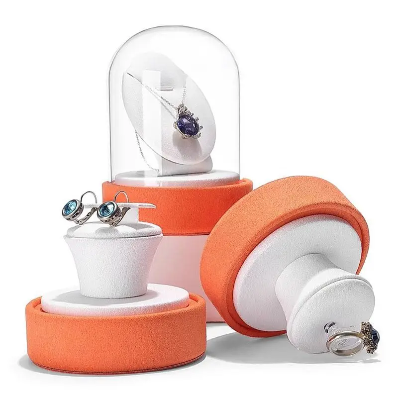 Jeweler Jewelry Stand Exhibitor Commercial Use Jewellery Holder Necklace Earrings Bracelet Display Shelf Glass Dustproof Stand