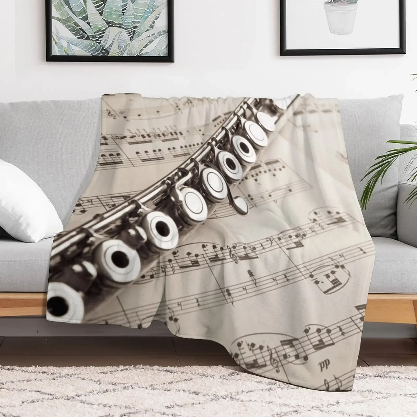 FLUTE WALLPAPER Throw Blanket