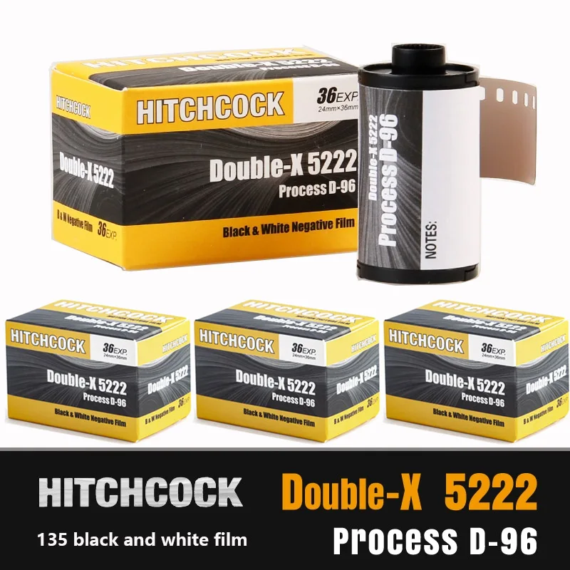 HITCHCOCK สีดําและสีขาวฟิล์ม 135 Double-x 5222 นําเข้าอเมริกันต้นฉบับฟิล์มลบเหมาะสําหรับ 135 ฟิล์มกล้อง 35 มม.ฟิล์ม
